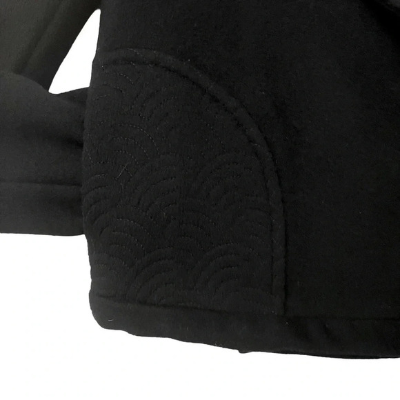 Travota Wool Blend Embroidered Black Waist Jacket With Quilted Lining Size MED - Picture 3 of 13